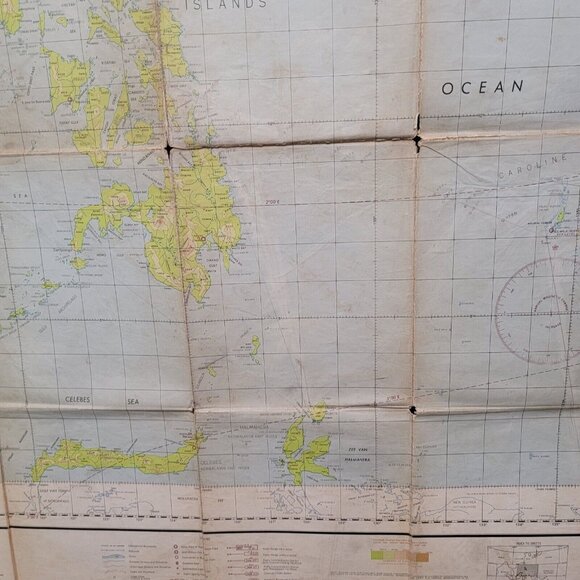 Feb 1944 WWII Amy Air Forces Long Range Navigation Chart Philippine Island Topo - Picture 10 of 16